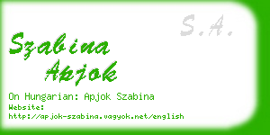 szabina apjok business card